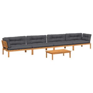 vidaXL 5 Piece Garden Pallet Sofa Set with Cushions Solid Wood Acacia