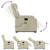 vidaXL Stand up Massage Recliner Chair Cream Faux Leather