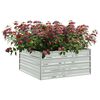 vidaXL Garden Raised Bed 100x100x45 cm Galvanized Steel Silver