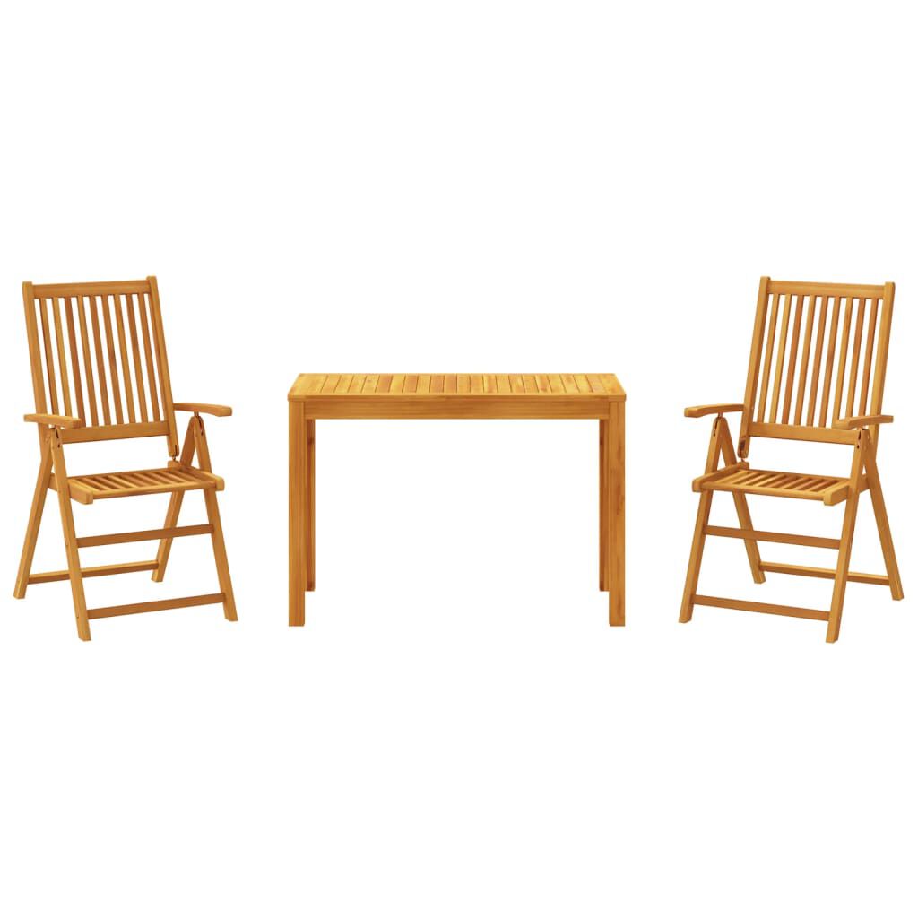 vidaXL 7 Piece Garden Dining Set Solid Acacia Wood Foldable