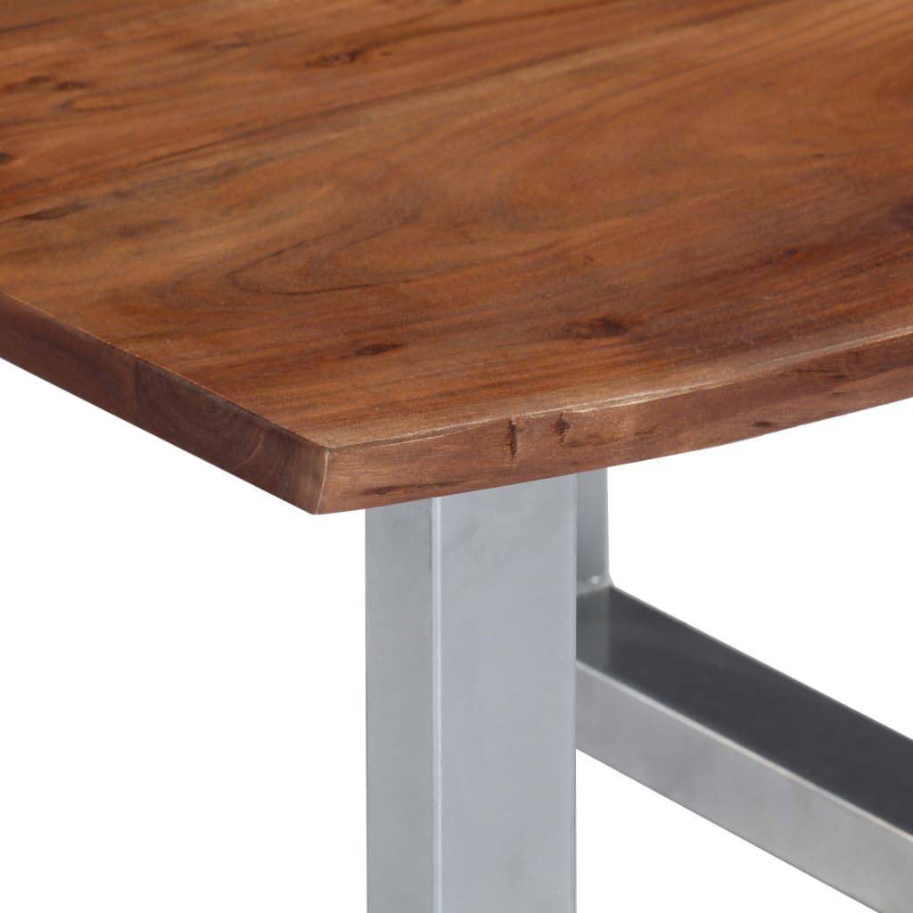vidaXL Coffee Table with Live Edges 60x60x40 cm Solid Acacia Wood