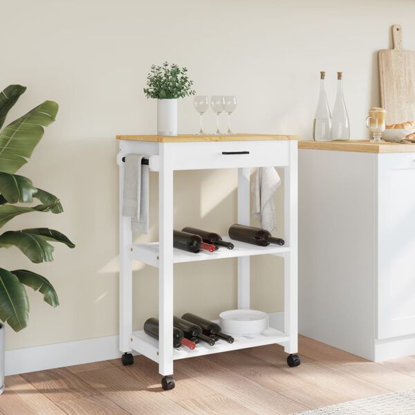 vidaXL Kitchen Trolley MONZA 60x40x90 cm Solid Wood Pine
