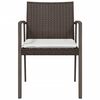 vidaXL Garden Chairs with Cushions 2 pcs Brown 56.5x57x83 cm Poly Rattan