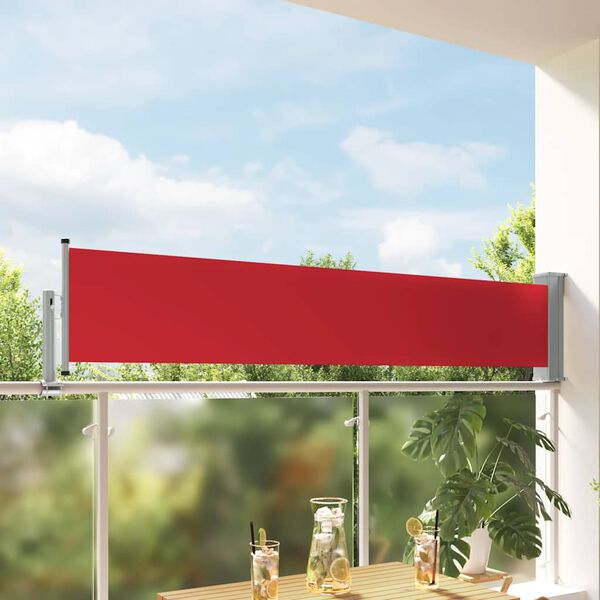 vidaXL Patio Retractable Side Awning 60x300 cm Red