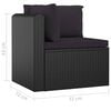 vidaXL 10 Piece Garden Lounge Set with Cushions Poly Rattan Black