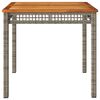 vidaXL Garden Table Grey 80x80x74 cm Poly Rattan Acacia Wood