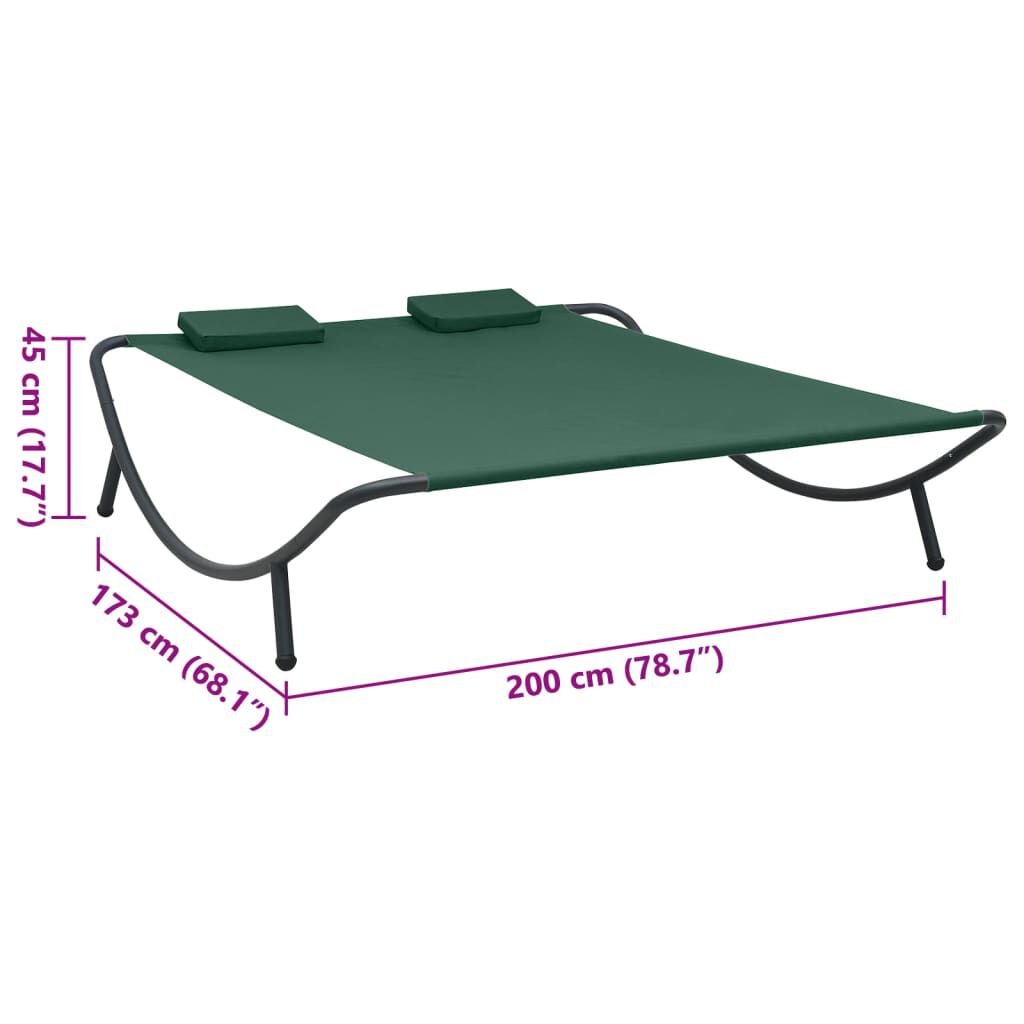vidaXL Outdoor Lounge Bed Fabric Green