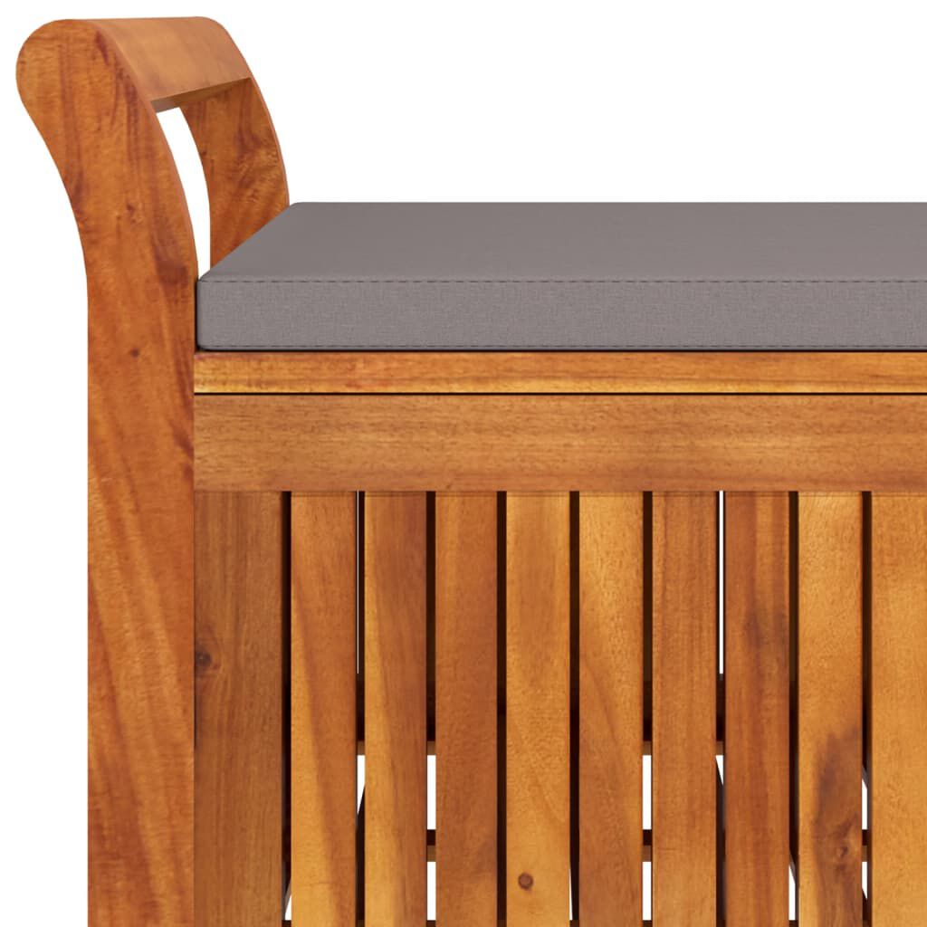 vidaXL Garden Storage Bench with Cushion 126 cm Solid Wood Acacia