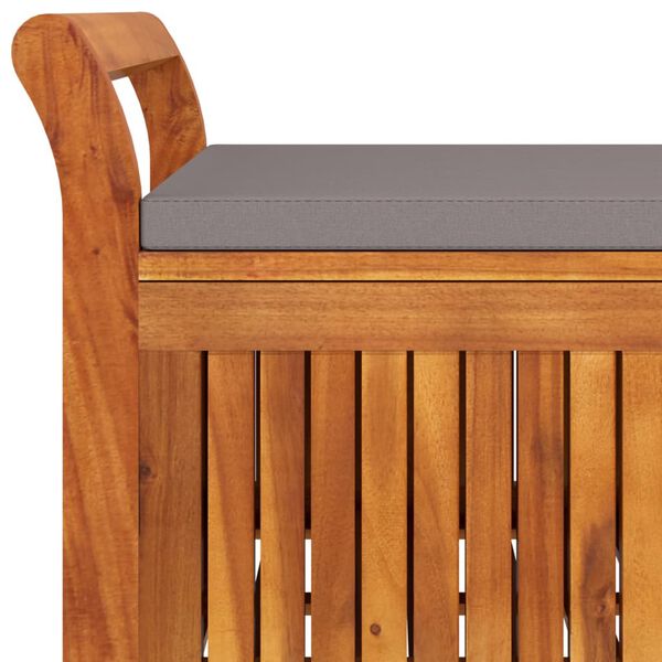 vidaXL Garden Storage Bench with Cushion 126 cm Solid Wood Acacia