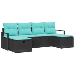 vidaXL Sofa Set with Cushion 5 pcs Poly Rattan