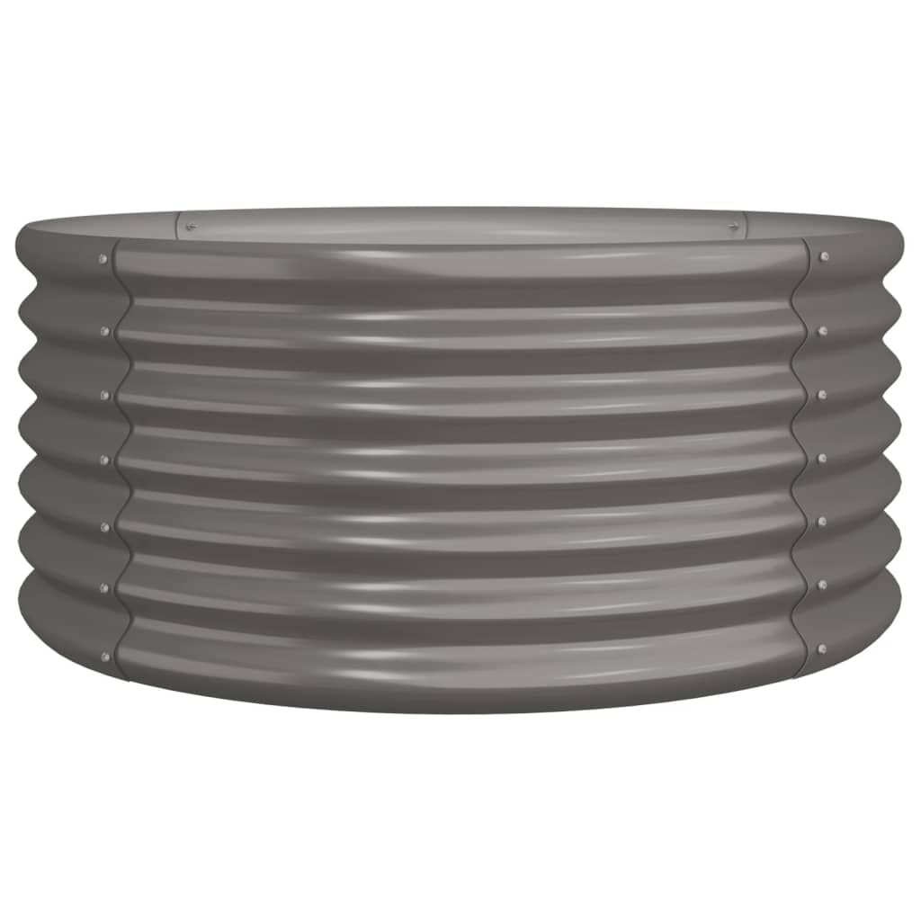 vidaXL Garden Planter Powder-coated Steel 80x80x36 cm Grey