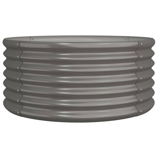 vidaXL Garden Planter Powder-coated Steel 80x80x36 cm Grey