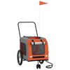 vidaXL Pet Bike Trailer Orange and Grey Oxford Fabric and Iron