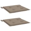 vidaXL Garden Chair Cushions 2 pcs Taupe 40x40x4 cm Oxford Fabric
