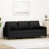 vidaXL 3-Seater Sofa Black 180 cm Velvet