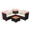 vidaXL 4 Piece Garden Lounge Set with Cushions Poly Rattan Black