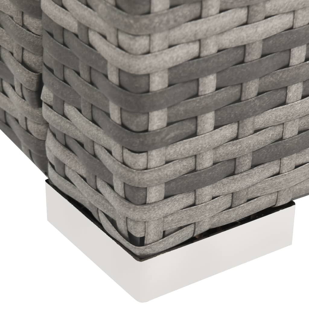 vidaXL Double Sun Lounger Poly Rattan Grey