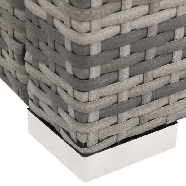 vidaXL Double Sun Lounger Poly Rattan Grey