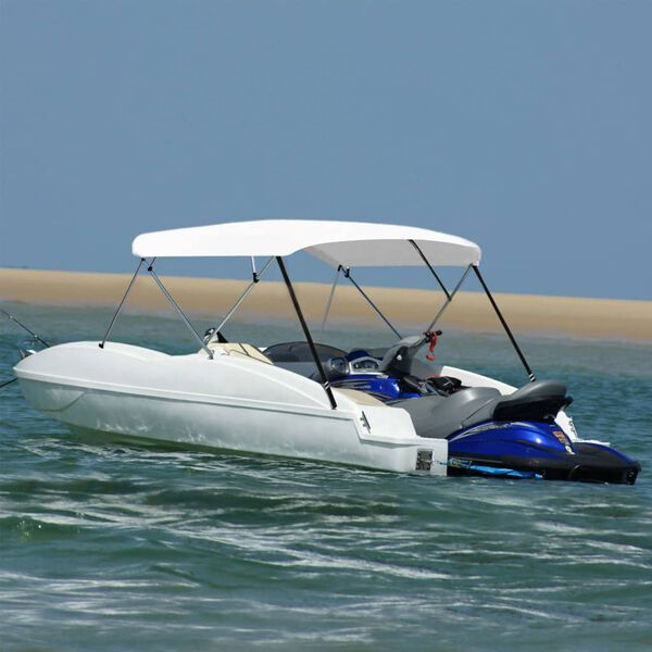 vidaXL 4 Bow Bimini Top White 243x(230-244)x137 cm