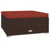 vidaXL 12 Piece Garden Lounge Set with Cushions Poly Rattan Brown