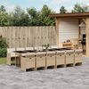 vidaXL 13 Piece Garden Dining Set with Cushions Beige Poly Rattan