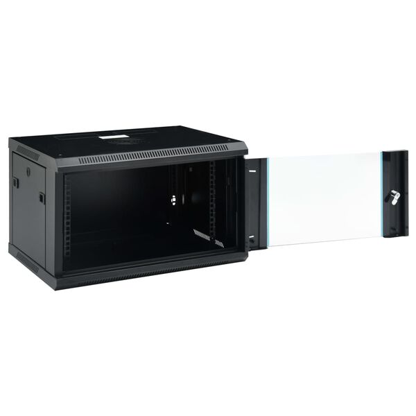 vidaXL 6U Wall Mounted Network Cabinet 19 IP20 600x450x350 mm