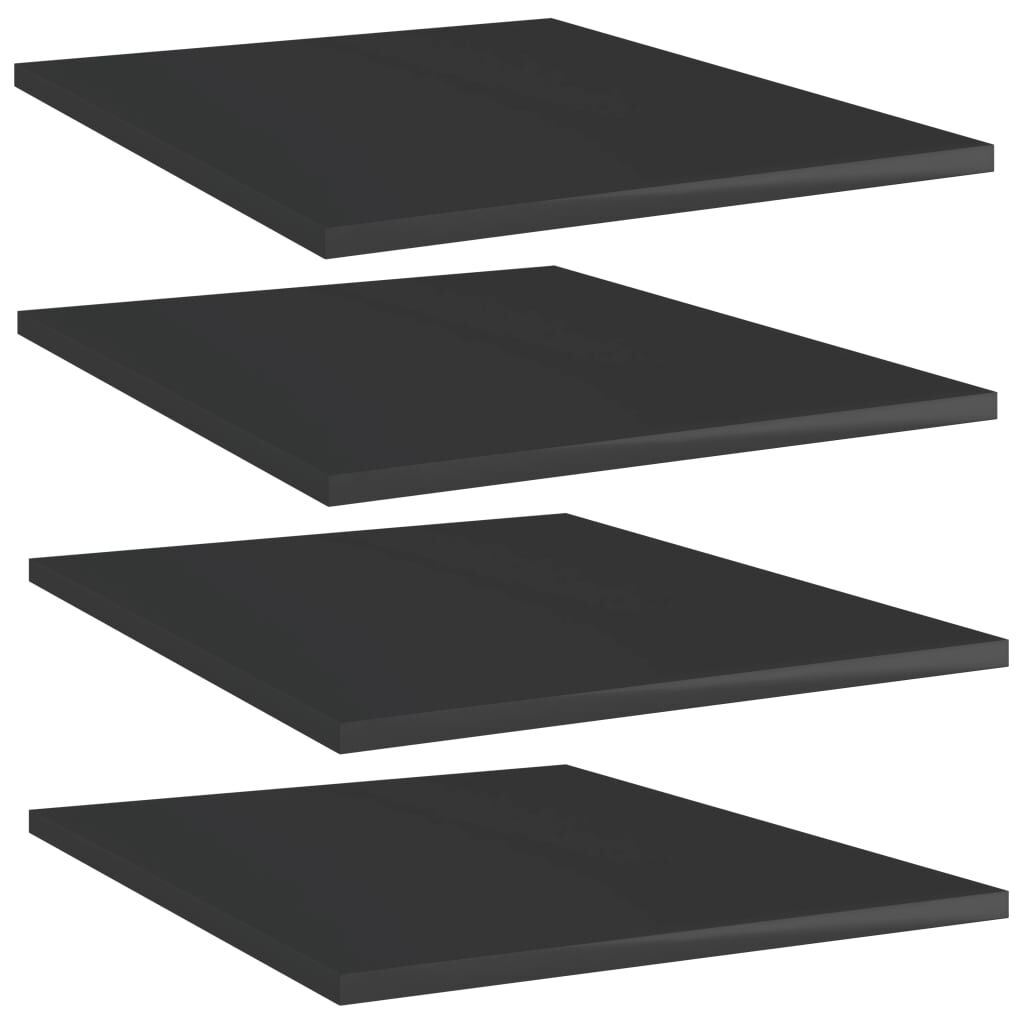 vidaXL Bookshelf Boards 4 pcs High Gloss Black 40x50x1.5 cm Engineered Wood