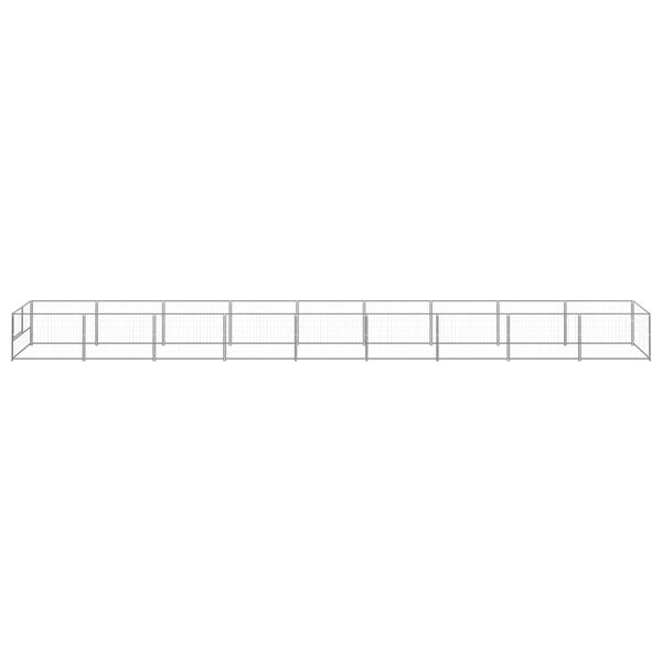 vidaXL Dog Kennel Silver 9 m² Steel