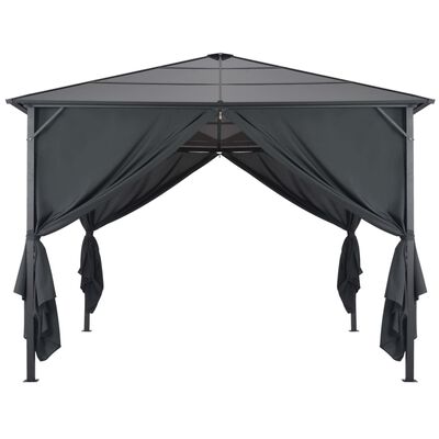 vidaXL Gazebo with Curtain Aluminium 3x3 m Black