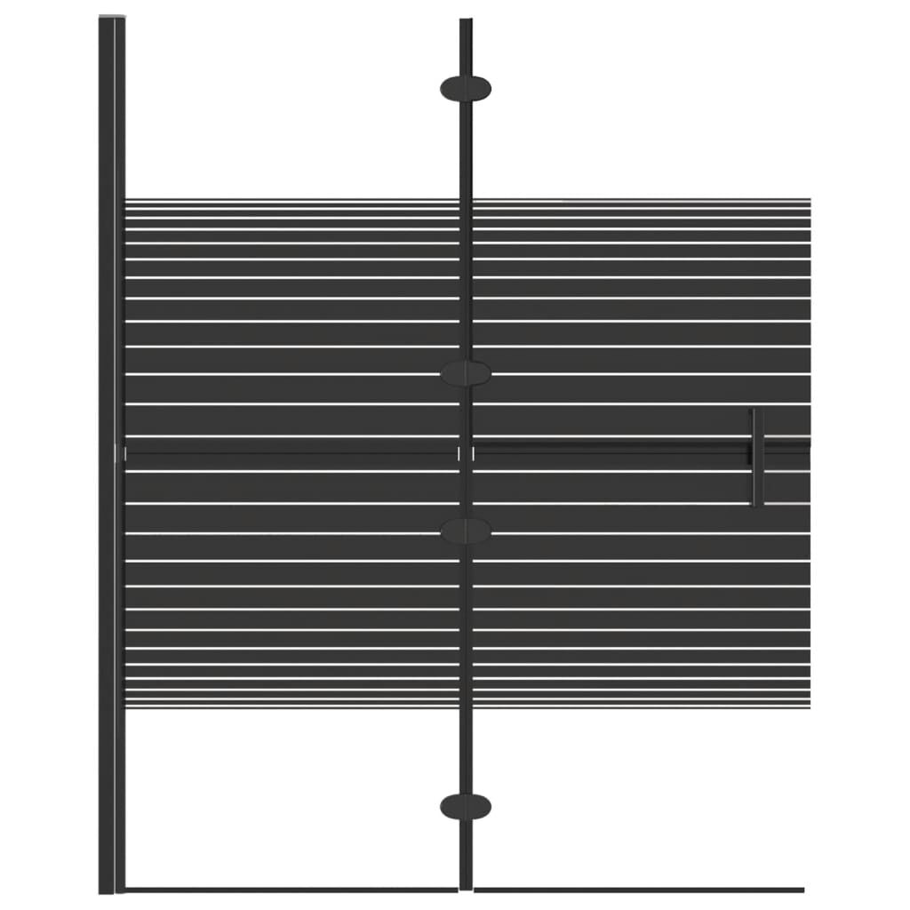 vidaXL Folding Shower Enclosure ESG 100x140 cm Black