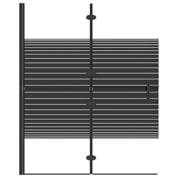 vidaXL Folding Shower Enclosure ESG 100x140 cm Black