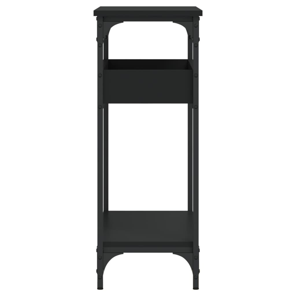 vidaXL Console Table with Shelf Black 75x29x75cm Engineered Wood