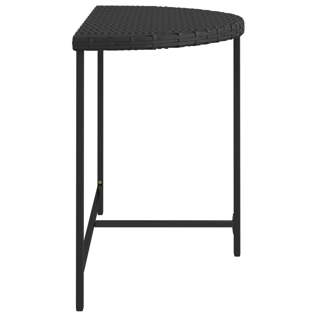 vidaXL Garden Table Black 100x50x75 cm Poly Rattan