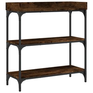 vidaXL Console Table with Shelves Smoked Oak 75x30x80 cm