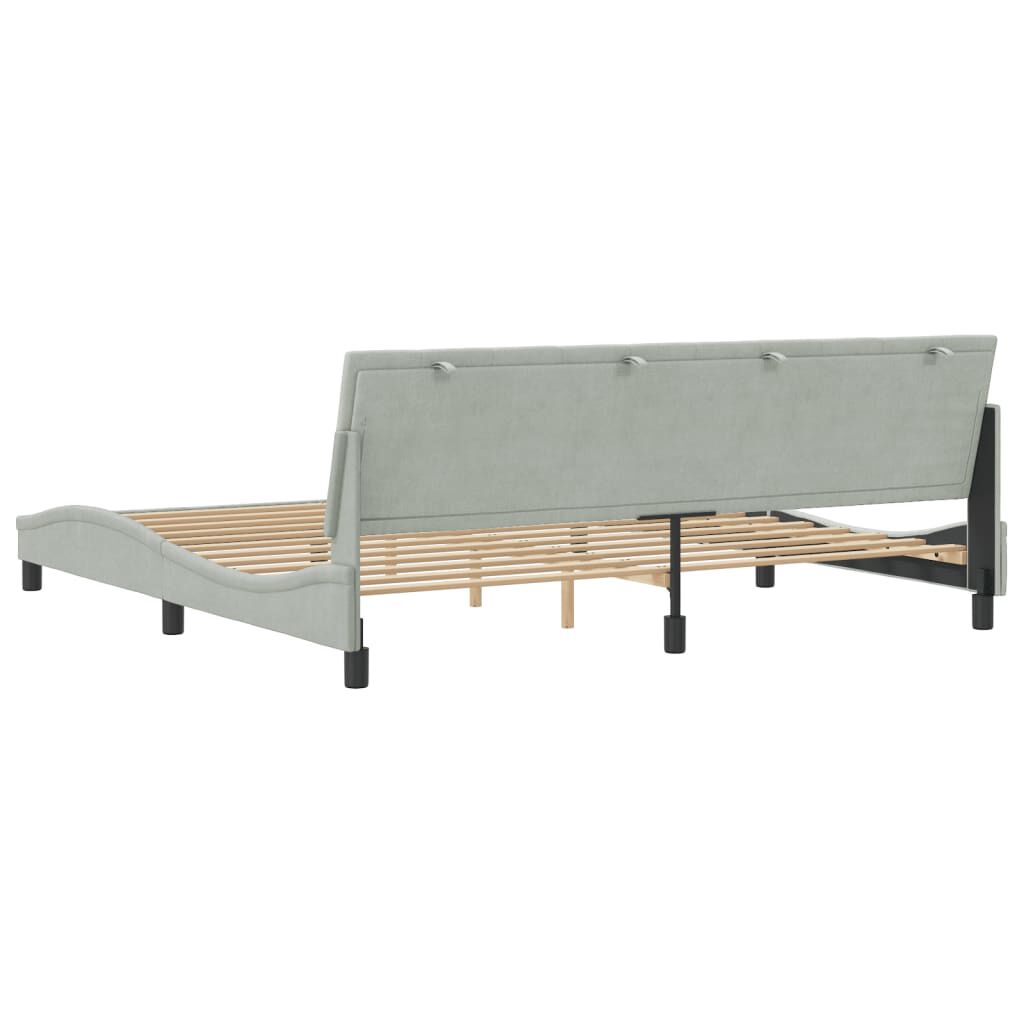vidaXL Bed Frame without Mattress Light Grey 193x203 cm Velvet