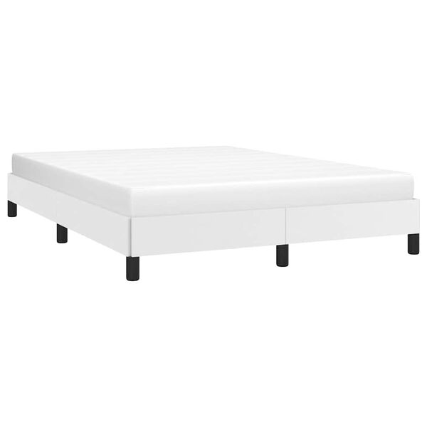 vidaXL Bed Frame without Mattress White 152x203 cm Queen Faux Leather