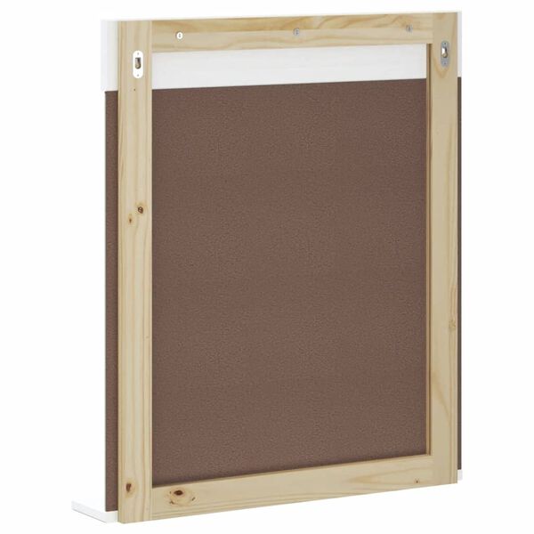 vidaXL Bathroom Mirror with Shelf BERG White 60x12x70 cm Solid Wood