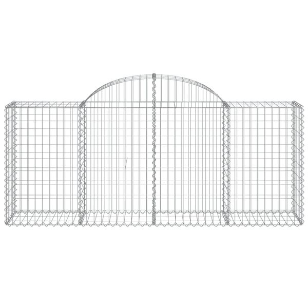vidaXL Arched Gabion Baskets 8 pcs 200x50x80/100 cm Galvanised Iron