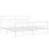 vidaXL Metal Bed Frame without Mattress with Footboard White 193x203cm
