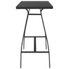 vidaXL Garden Bar Table Black 110x60x110 cm Tempered Glass