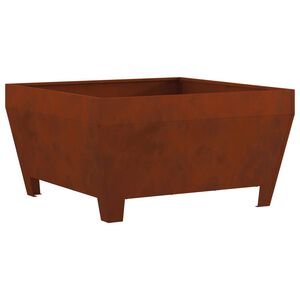 vidaXL Fire Pit Brown 80 x 80 x 43 cm Weathering Steel