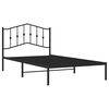 vidaXL Metal Bed Frame without Mattress with Headboard Black 100x200cm
