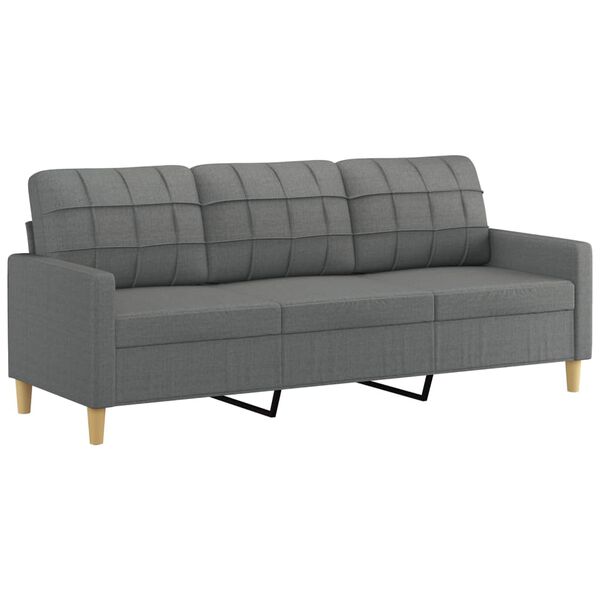 vidaXL 2 Piece Sofa Set with Pillows Dark Grey Fabric