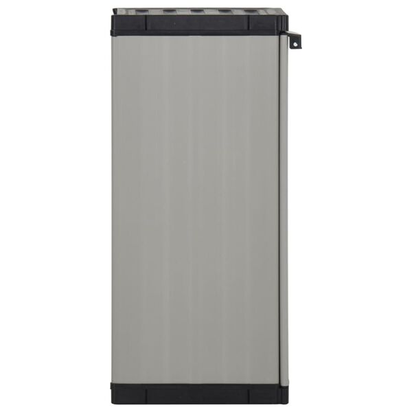 vidaXL Garden Storage Cabinet with 1 Shelf Grey and Black 35x40x85 cm