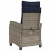vidaXL Reclining Garden Chairs 2 pcs with Cushions Grey Poly Rattan