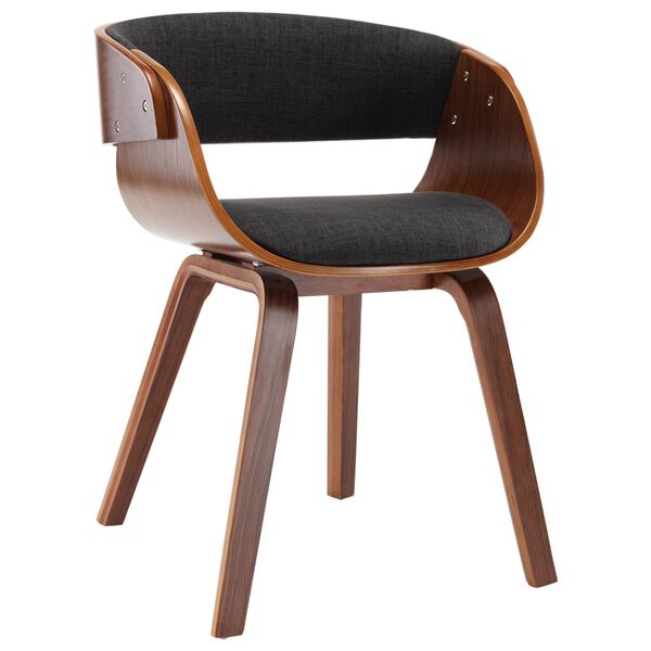 vidaXL Dining Chair Grey Bent Wood and Fabric