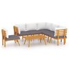 vidaXL 7 Piece Garden Lounge Set with Cushions Solid Acacia Wood