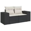 vidaXL 4 Piece Garden Sofa Set with Cushions Black Poly Rattan