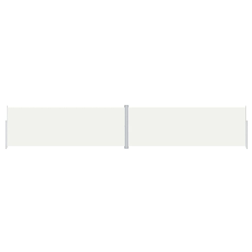 vidaXL Retractable Side Awning Cream 220x1200 cm