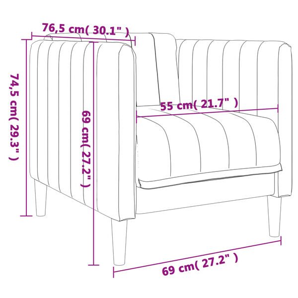 vidaXL Sofa Chair Black Fabric